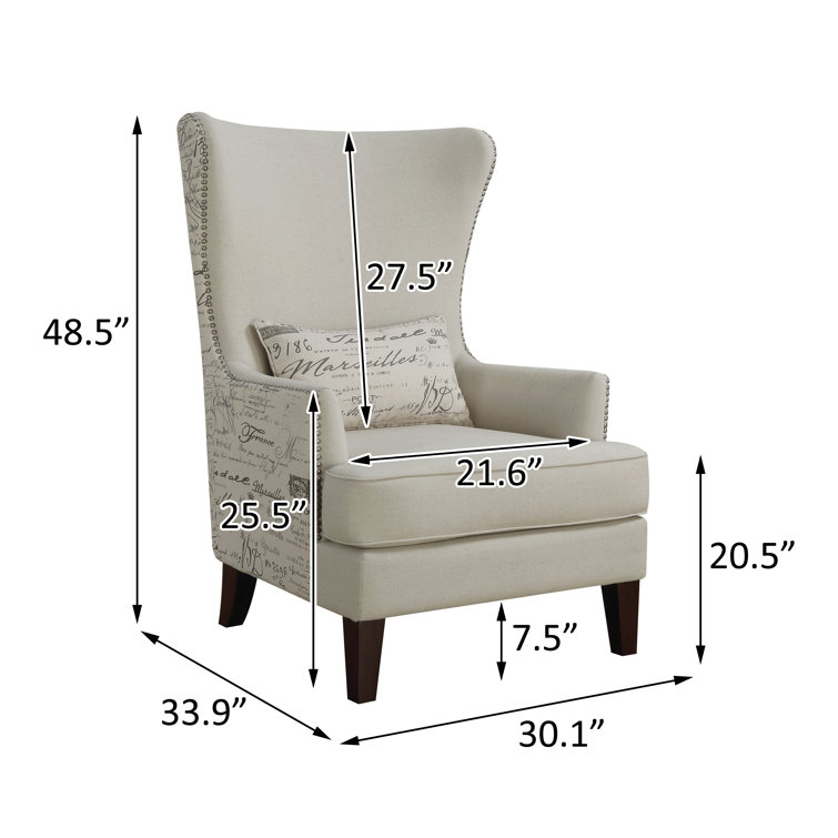 Wing chair online size